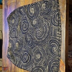 Talbots Black and Tan Spiral Print Silk Wool Skirt Sz 8 Petite